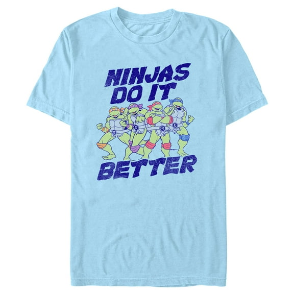 Men's Teenage Mutant Ninja Turtles Ninjas Do It Better  Graphic Tee Light Blue 3X Large
