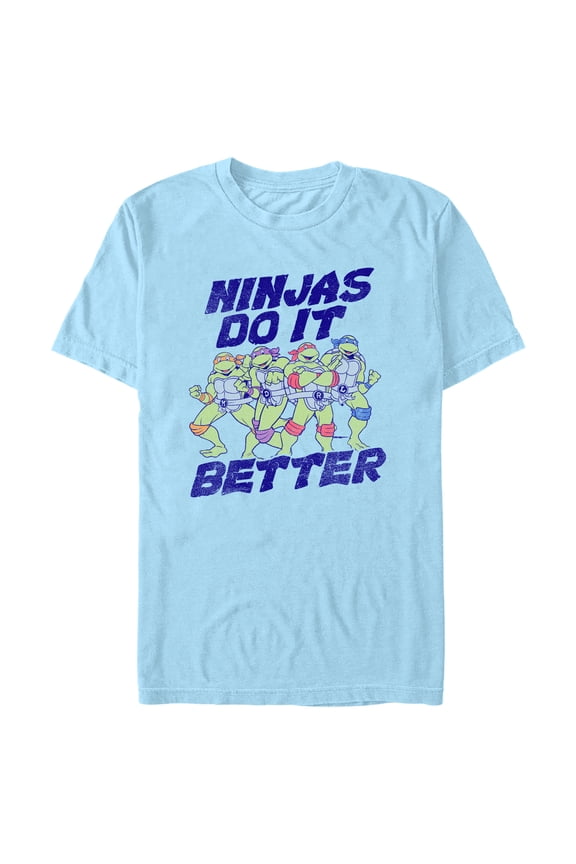 Men's Teenage Mutant Ninja Turtles Ninjas Do It Better Graphic Tee Light Blue Medium