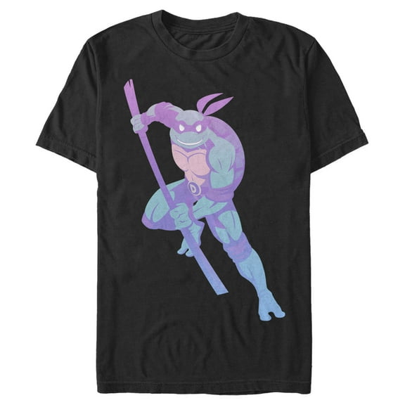 Men's Teenage Mutant Ninja Turtles Ombre Donatello in Action Graphic Tee Black 2X Large