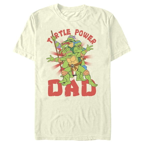 Men's Teenage Mutant Ninja Turtles Power Dad Turtle Brothers Graphic Tee Beige Medium
