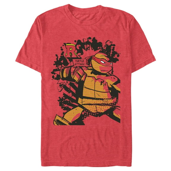 Men's Teenage Mutant Ninja Turtles Raphael Comic Book Attack  Graphic T-Shirt