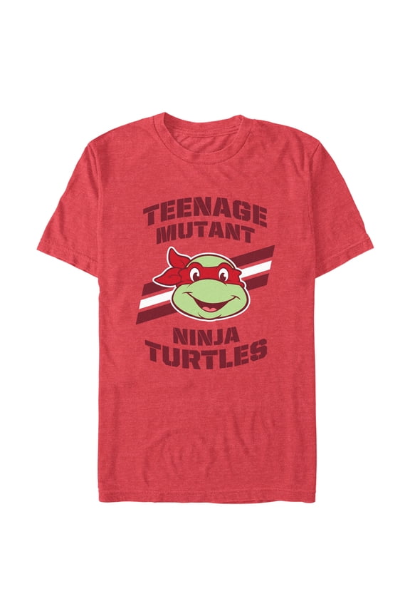 Men's Teenage Mutant Ninja Turtles Raphael Face Portrait Graphic Tee Red Heather Large