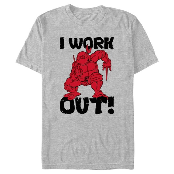 Men's Teenage Mutant Ninja Turtles Raphael I Work Out! Graphic Tee Athletic Heather X Large