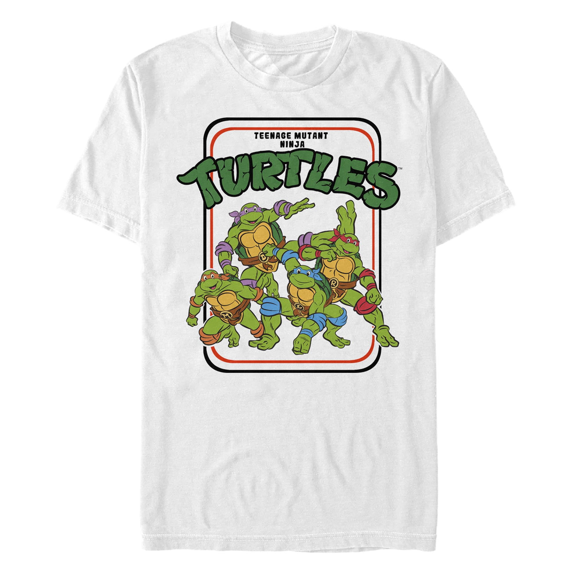 Men's Teenage Mutant Ninja Turtles Retro Card Frame Graphic T-Shirt ...