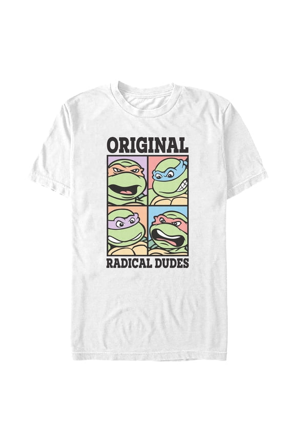 Men's Teenage Mutant Ninja Turtles Retro Original Radical Dudes Graphic Tee White Medium