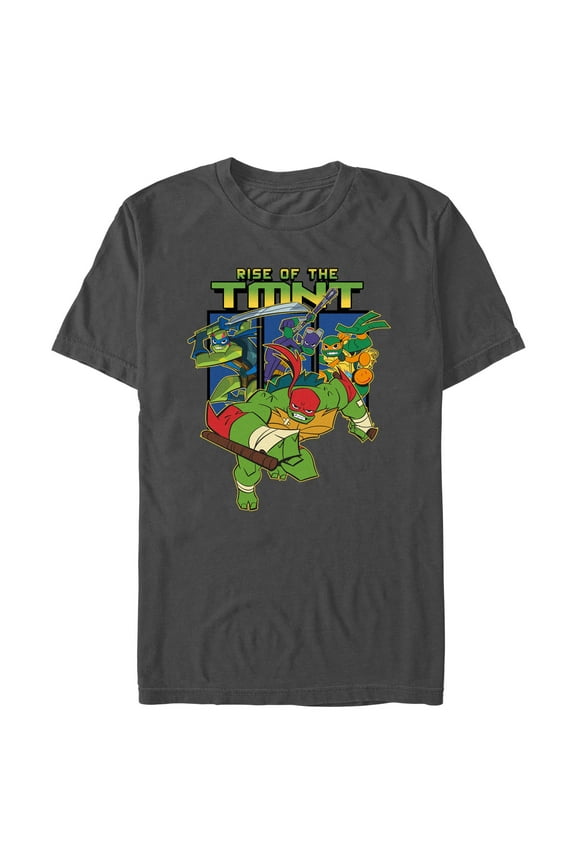 Men's Teenage Mutant Ninja Turtles Rise of the TMNT Graphic Tee Charcoal 2X Large