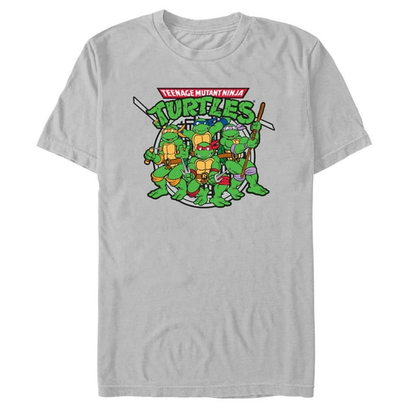 Men's Teenage Mutant Ninja Turtles Sewer Heroes  Graphic Tee Silver 3X Large