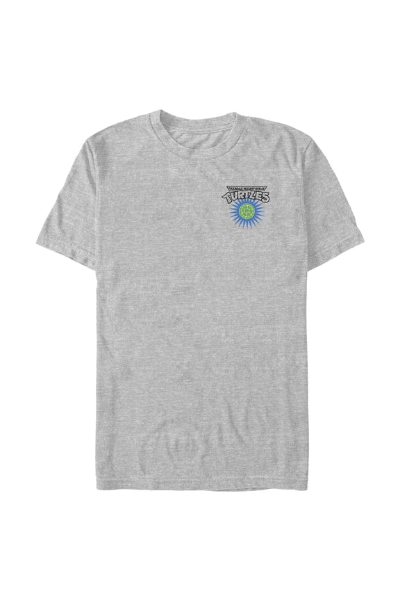 Men's Teenage Mutant Ninja Turtles Shell Faux Pocket Logo Graphic Tee Athletic Heather Small