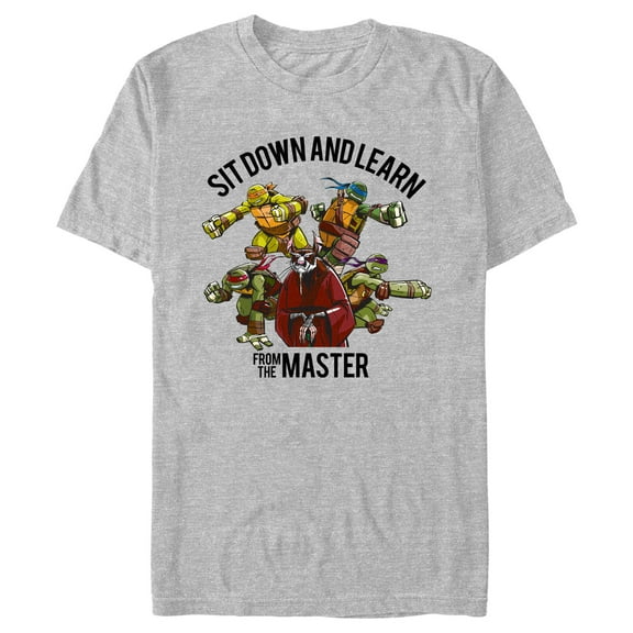 Men's Teenage Mutant Ninja Turtles Sit Down and Learn from Splinter Graphic Tee Athletic Heather X Large