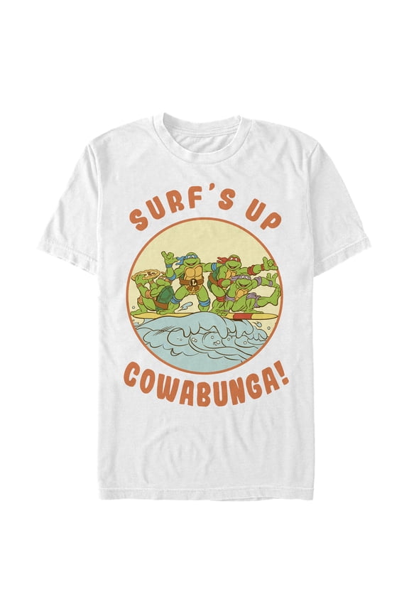 Men's Teenage Mutant Ninja Turtles Surf's Up Cowabunga! Graphic Tee White Large