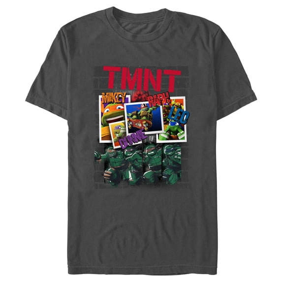 Men's Teenage Mutant Ninja Turtles TMNT Character Photos Graphic Tee Charcoal Large
