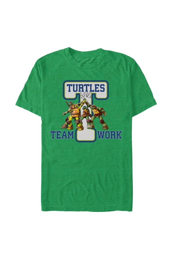 Men's Teenage Mutant Ninja Turtles Teamwork Brothers Graphic Tee Kelly Heather Large