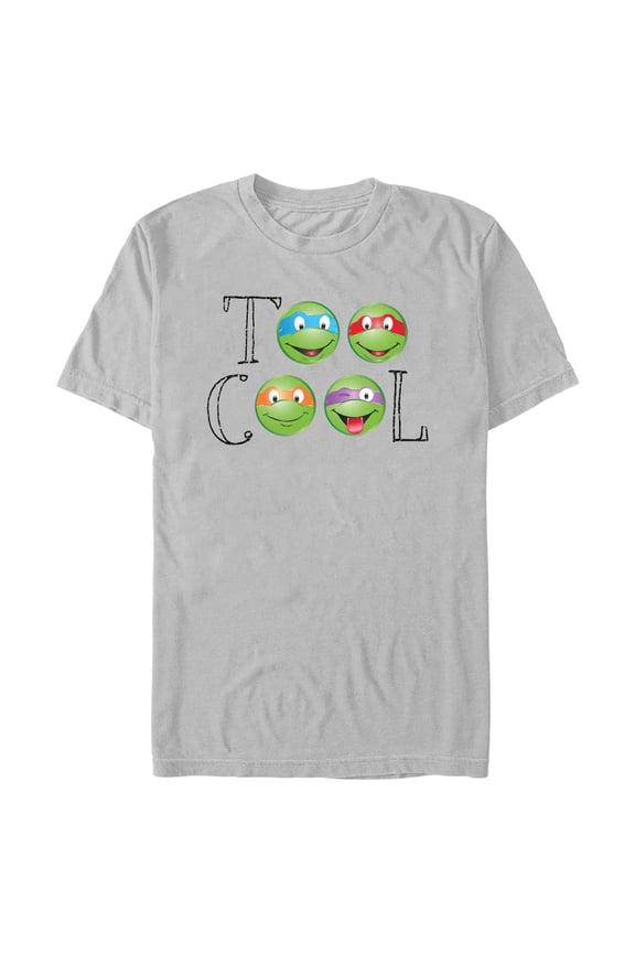 Men's Teenage Mutant Ninja Turtles Too Cool Faces Graphic Tee Silver Large
