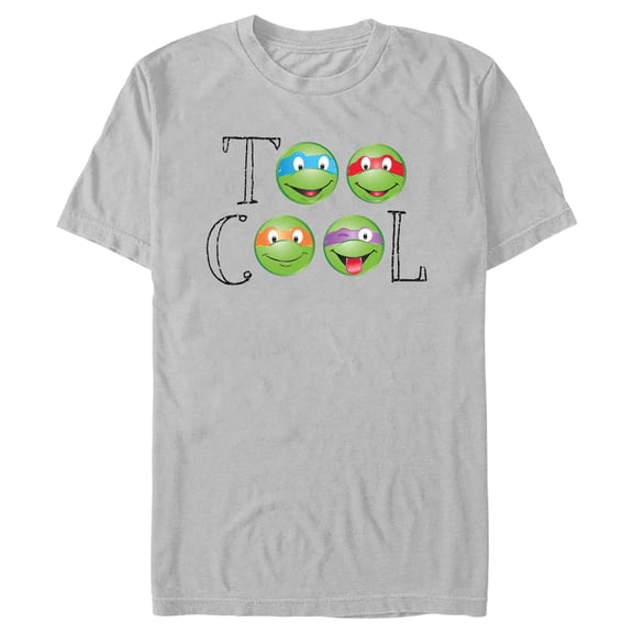 Men's Teenage Mutant Ninja Turtles Too Cool Faces  Graphic Tee Silver Medium