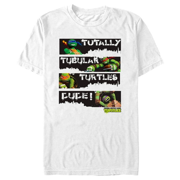 Men's Teenage Mutant Ninja Turtles Totally Tubular Turtles Dude!  Graphic Tee White Small