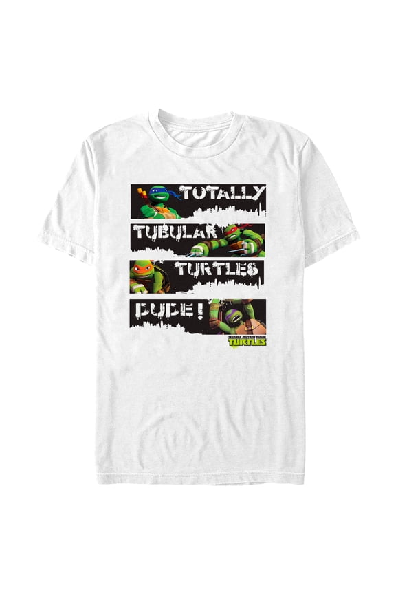Men's Teenage Mutant Ninja Turtles Totally Tubular Turtles Dude!  Graphic Tee White Small