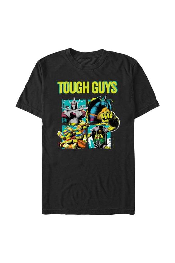 Men's Teenage Mutant Ninja Turtles Tough Guys Villains Graphic Tee Black Large