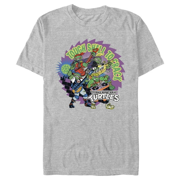 Men's Teenage Mutant Ninja Turtles Tough Shell To Crack Rock Brothers Graphic Tee Athletic Heather X Large