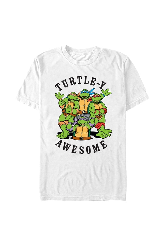 Men's Teenage Mutant Ninja Turtles Turtle-y Awesome Circle Graphic Tee White X Large