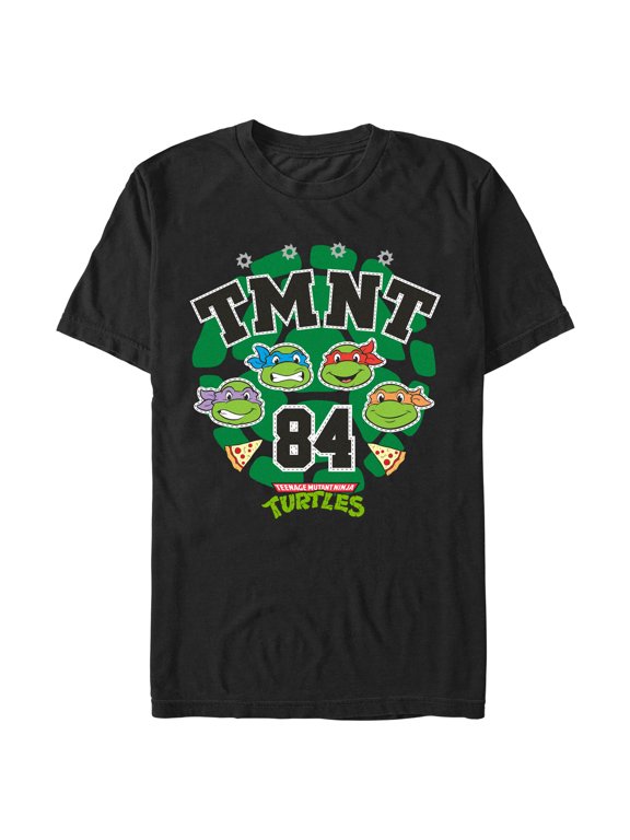 Men's Teenage Mutant Ninja Turtles Varsity TMNT 84 Heroes Graphic Tee Black Large