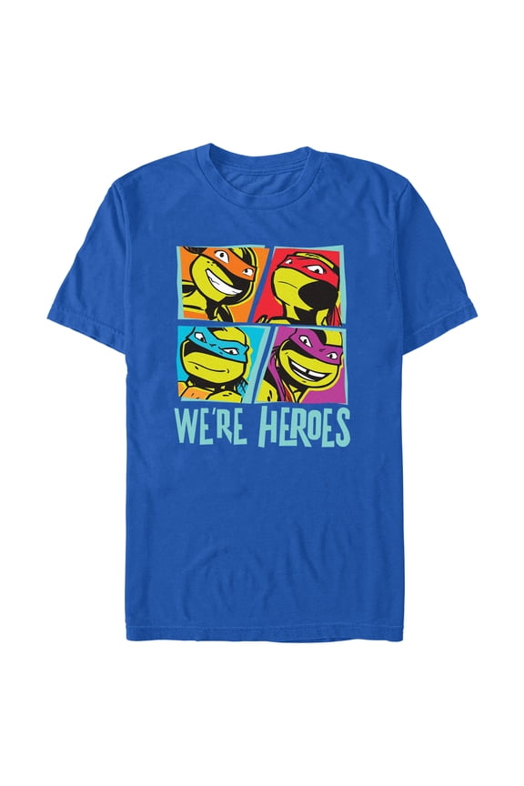 Men's Teenage Mutant Ninja Turtles We're Heroes Pop Art Portraits Graphic Tee Royal Blue Large