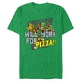thumbnail image 1 of Men's Teenage Mutant Ninja Turtles Will Work for Pizza! Graphic Tee Kelly Heather 3X Large, 1 of 3