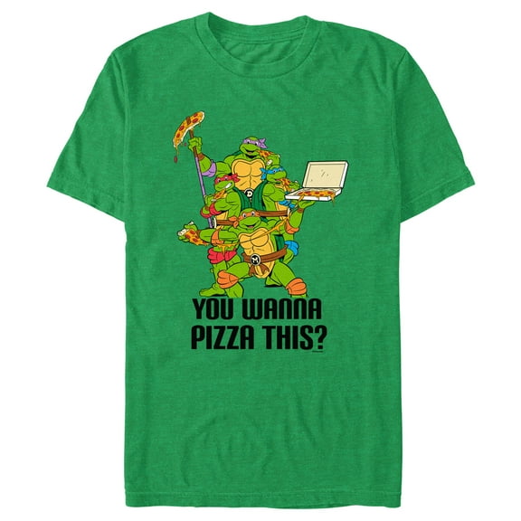 Men's Teenage Mutant Ninja Turtles You Wanna Pizza This? Graphic Tee Kelly Heather Large