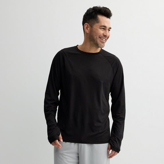 Men's Tek Gear® Dry Tek Long Sleeve Shirt Color: Mineral Black Size: XL