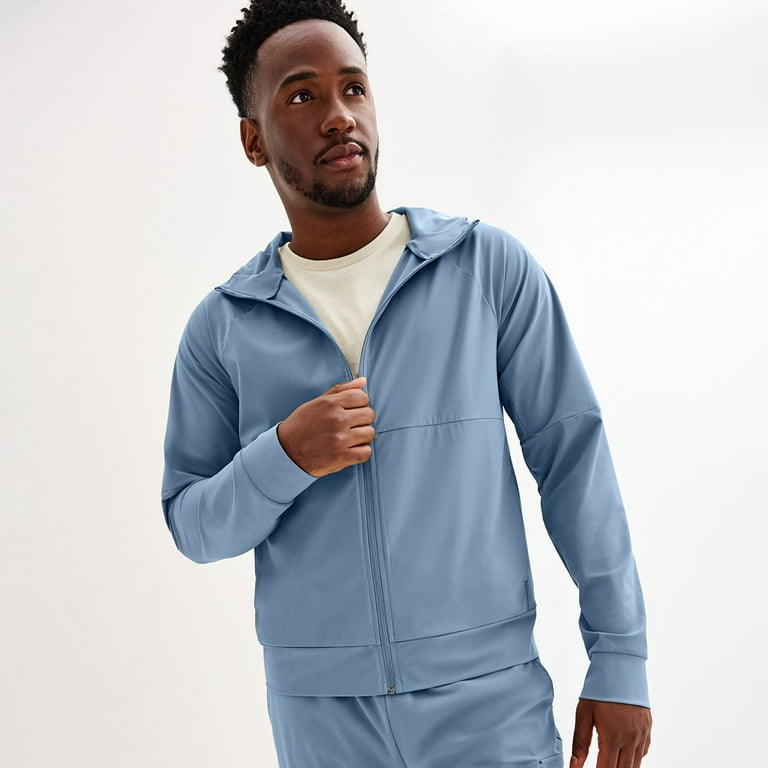 Men s Tek Gear Performance Zip Up Hooded Jacket Color Smokey Passion Size XL Walmart
