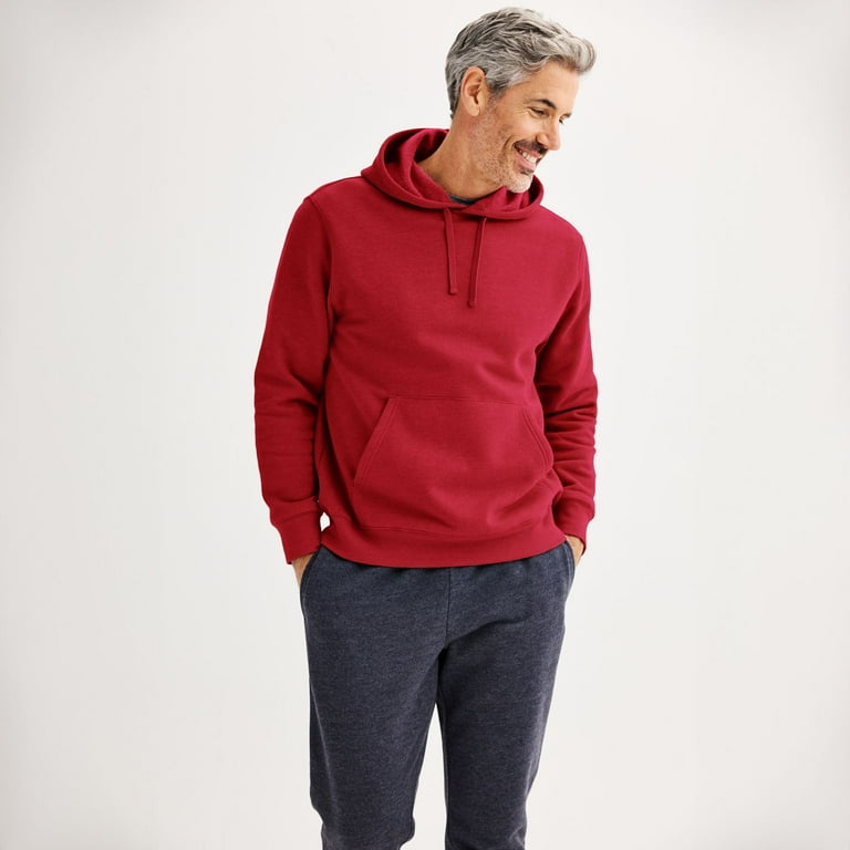 Men s Tek Gear Ultra Soft Fleece Hoodie Color Scarlet Size XS