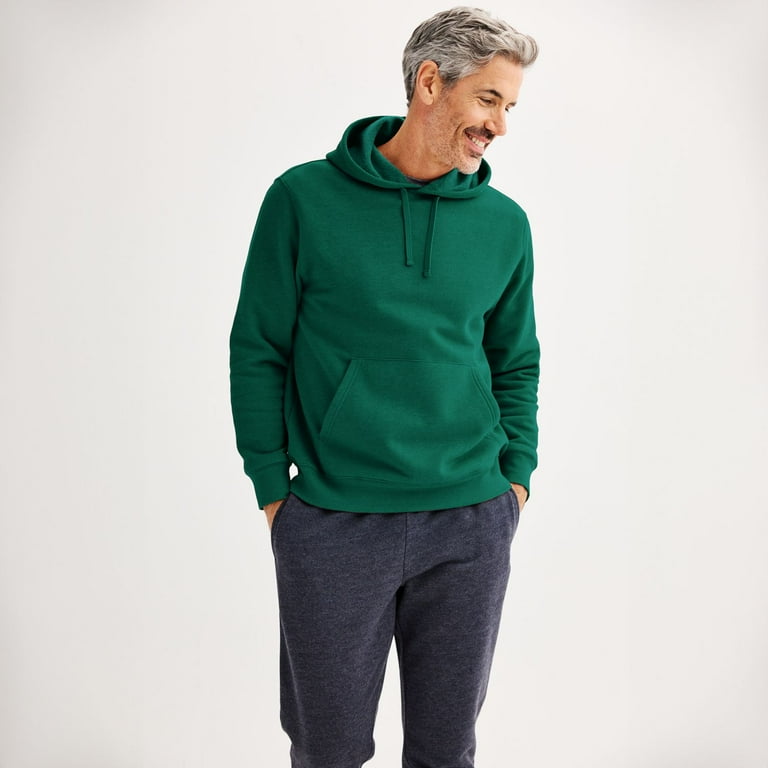 Men s Tek Gear Ultra Soft Fleece Hoodie Color Valiant Green Size XXL Walmart