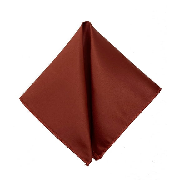 Men’s Terracotta Formal Satin Pocket Square in a Variety of Colors by Spencer J’s Signature Satin Collection