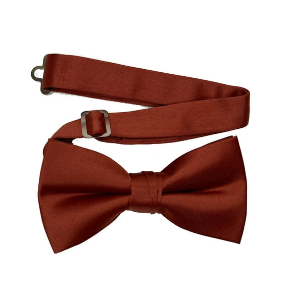 Men’s Terracotta Formal Satin Pre-Tied Bow Tie in a Variety of Colors by Spencer J’s Signature Satin Collection