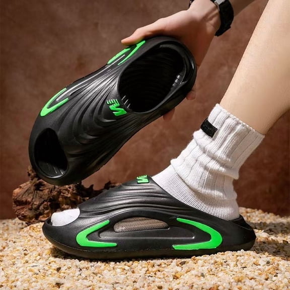 Men's -Terrain -Weather Outdoor Sports Slippers - Non-Slip & PVC Sole, Lightweight Thick Cushioned Beach, Basketball, Motorcycle - - Casual Wear Suitable for Men