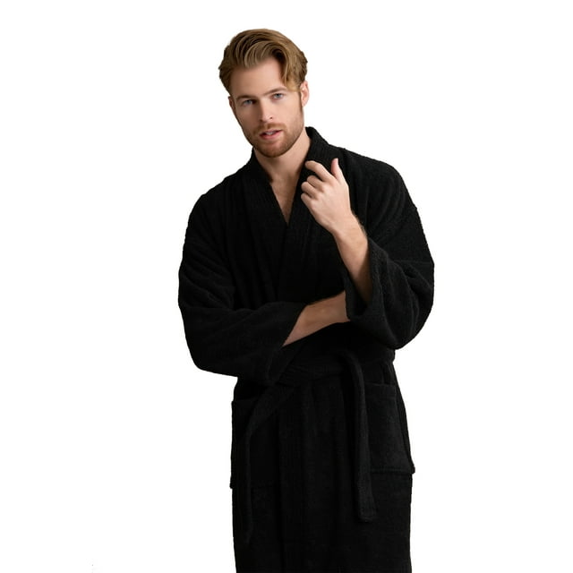 Men’s Terry Cotton Weave Bathrobe absorbant Terry robe Soft and Cozy