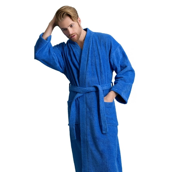TOWELNROBE - Men’s Terry Cotton Weave Bathrobe - Absorbent, Soft and Cozy, Warm & Quick Dry( RBL-Medium)