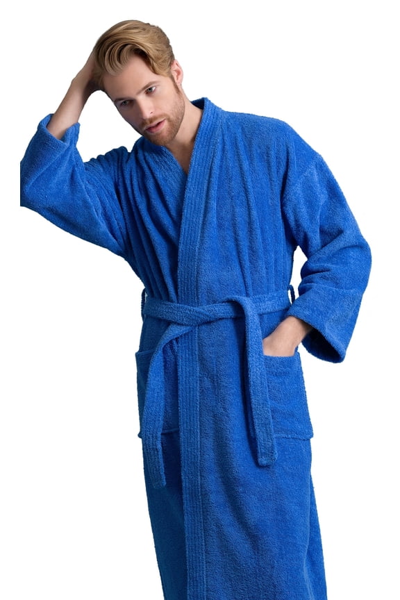 - Men’s Terry Cotton Weave Bathrobe - Absorbent, Soft and Cozy, Warm & Quick Dry( RBL-Medium)