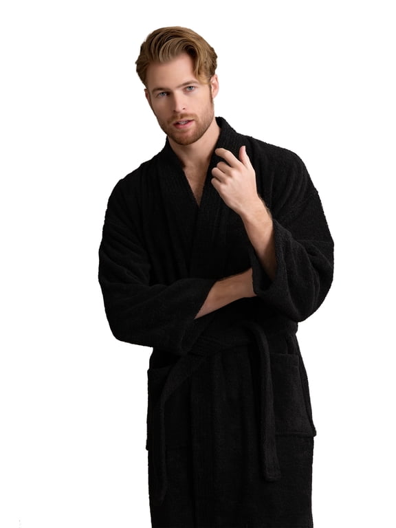 Men’s Terry Cotton Weave Bathrobe - absorbant Terry robe Soft and Cozy in 10 Vibrant Colors