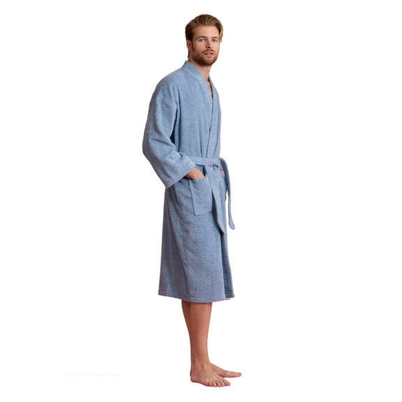 TOWELNROBE - Men’s Terry Cotton Weave Bathrobe - Absorbent,  Soft and Cozy - Lightweight & Luxury(LBL-Small)