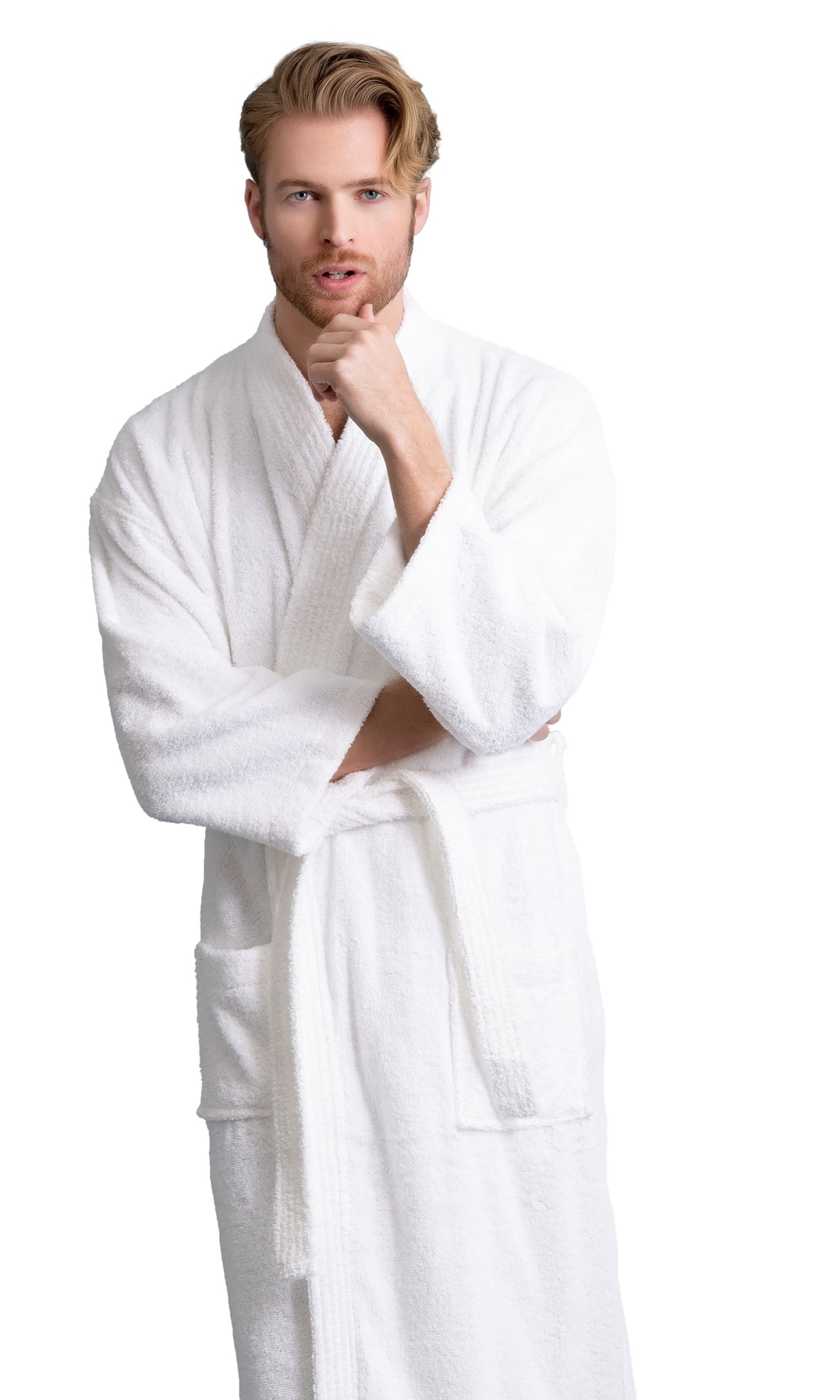 Men’s Terry Cotton Weave Bathrobe - absorbant Terry robe Soft and Cozy ...