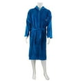thumbnail image 1 of Men's Terry Velour Hooded Bathrobe (Medium, Blue), 1 of 3