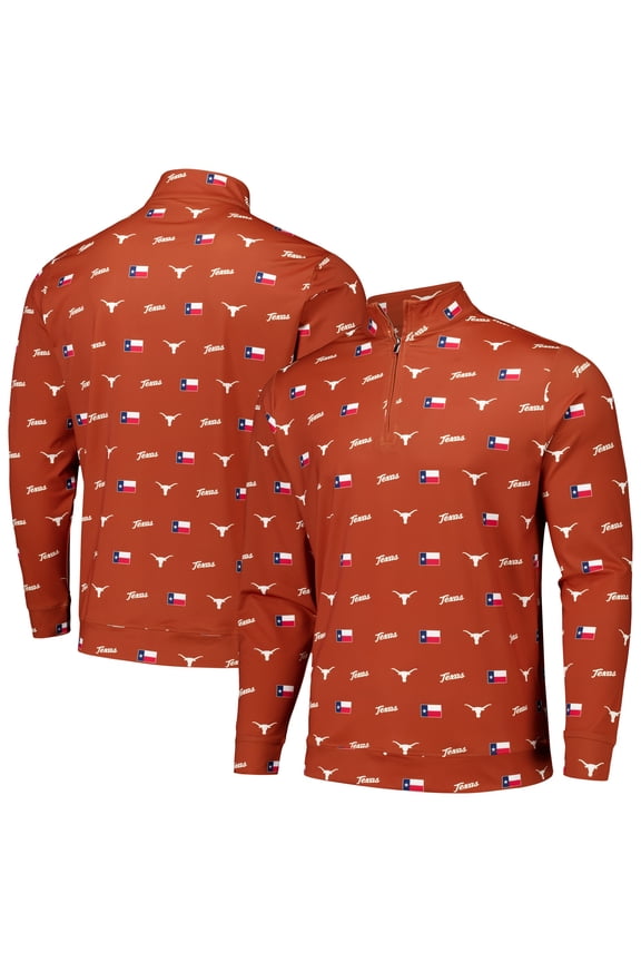 Men's Texas Orange Texas Longhorns Texas Icons Tri-Blend Half-Zip Jacket