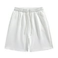 thumbnail image 1 of Men's Textured Casual Shorts Summer Drawstring Elastic Waist Texture Vacation Outdoor Beach Shorts, 1 of 7