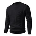 thumbnail image 1 of Men's Textured Knit Crew Neck Sweater Long Sleeve Solid Casual Pullover Top, 1 of 3