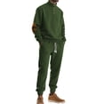 thumbnail image 1 of Men's Textured Knit Pullover Sweatshirt and Jogger Pants Set with Button Detail and Ribbed Cuffs for Casual Wear, 1 of 3