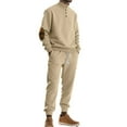 thumbnail image 1 of Men's Textured Knit Pullover Sweatshirt and Jogger Pants Set with Button Detail and Ribbed Cuffs for Casual Wear, 1 of 3