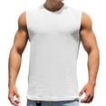 thumbnail image 1 of Men's Textured Sleeveless Tee Shirts Crew Neck Tank Tops Workout Athletic Casual Shirts Resort Wear 2025, 1 of 2