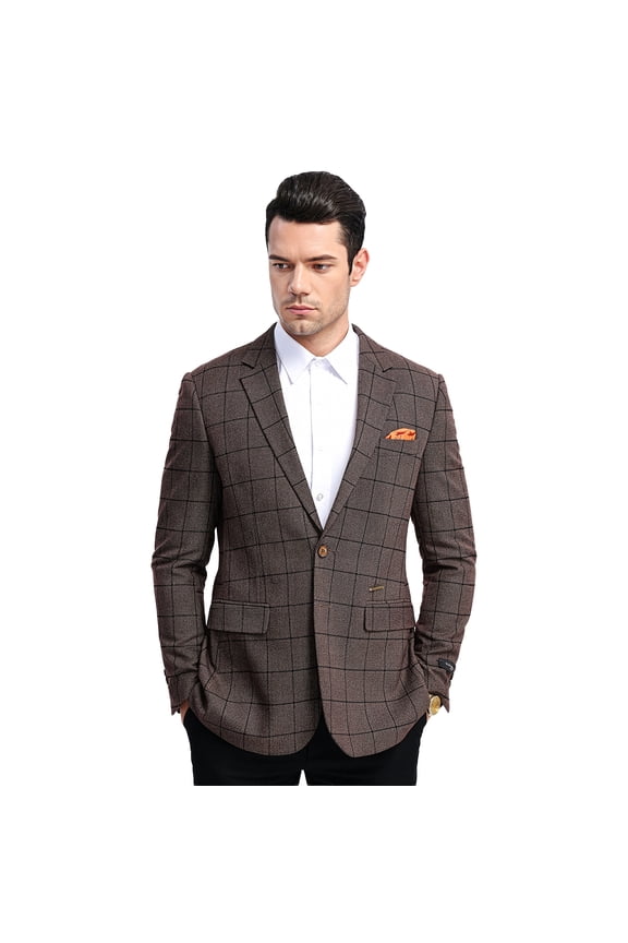 Men's Textured Windowpane Slim-Fit Sportcoat Blazer Only
