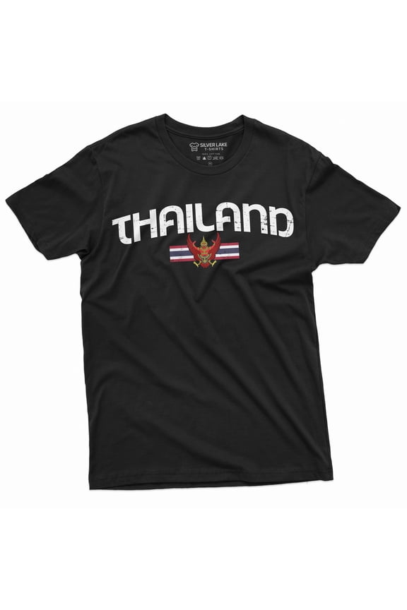 Men's Thailand T-shirt Thai Flag Coat of Arms Country Heritage Diaspora Heritage Shirt