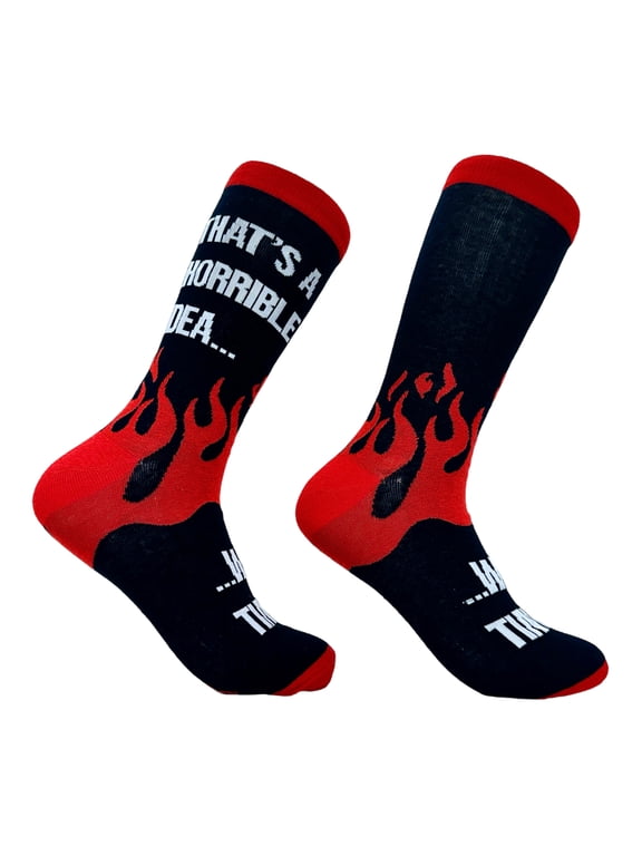 Men's Thats A Horrible Idea What Time Socks Funny Adult Sarcastic Humor Footwear